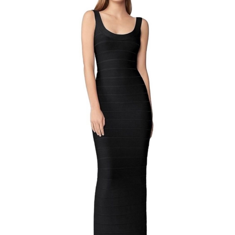 HERVE LEGER Scoop Neck Gown Dress
